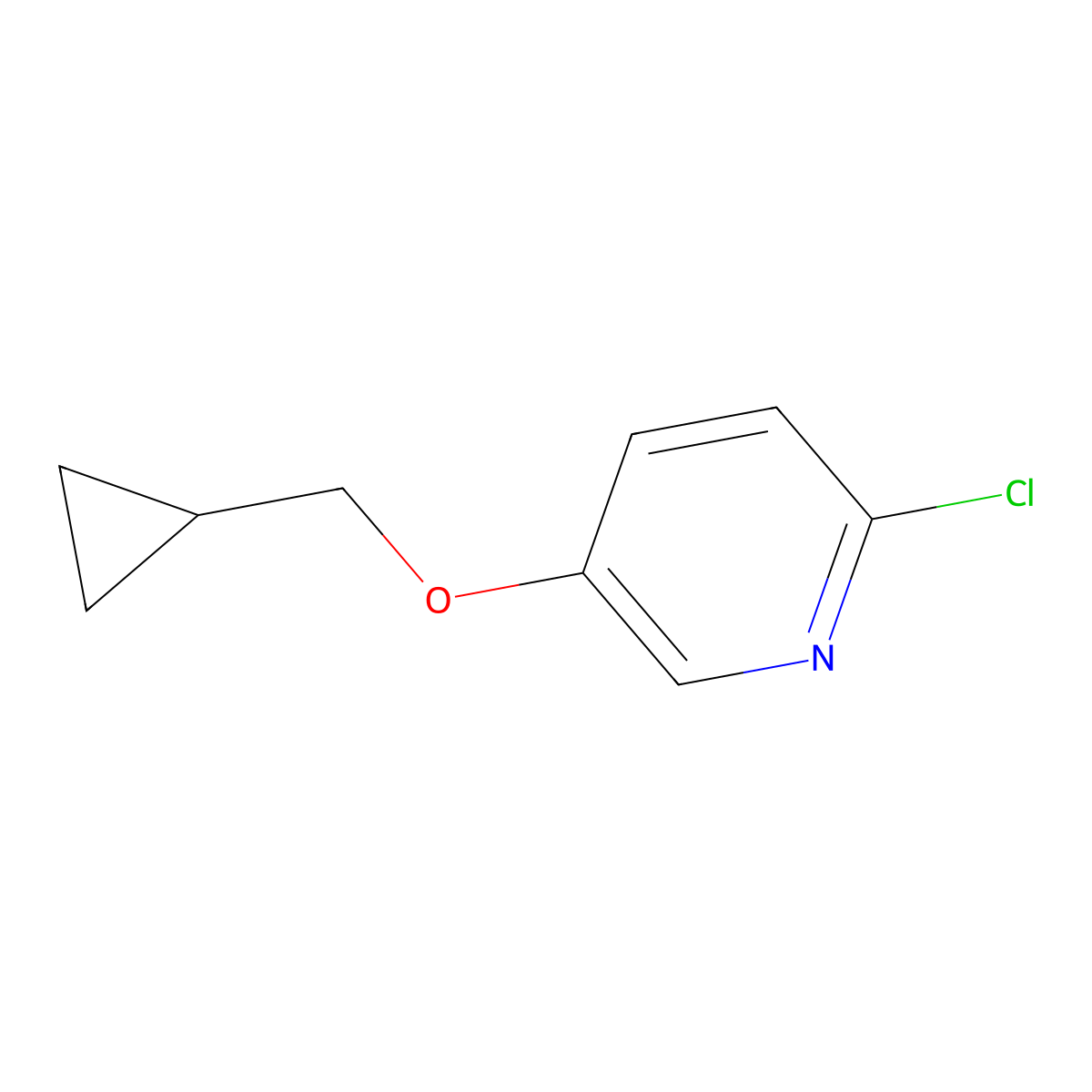 Pyridine, 2-chloro-5-(cyclopropylmethoxy)- molecular structure, CAS 1370601-12-9