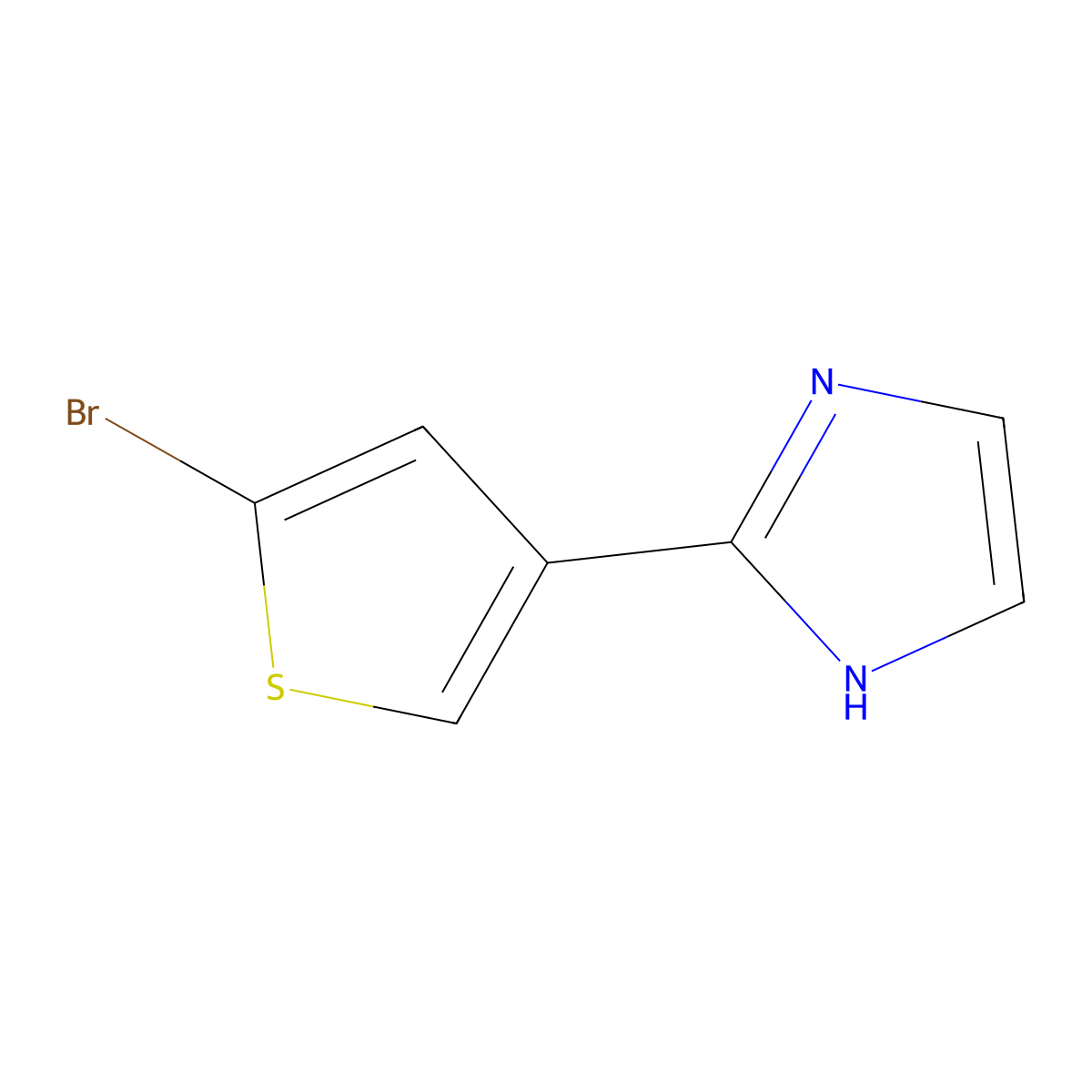 2-(5-bromothiophen-3-yl)-1H-imidazole molecular structure, CAS 1370601-54-9