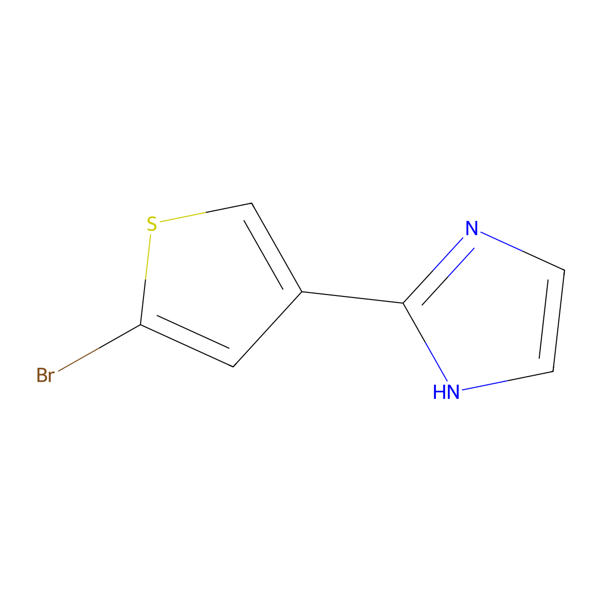 2-(5-bromothiophen-3-yl)-1H-imidazole molecular structure, CAS 1370601-54-9
