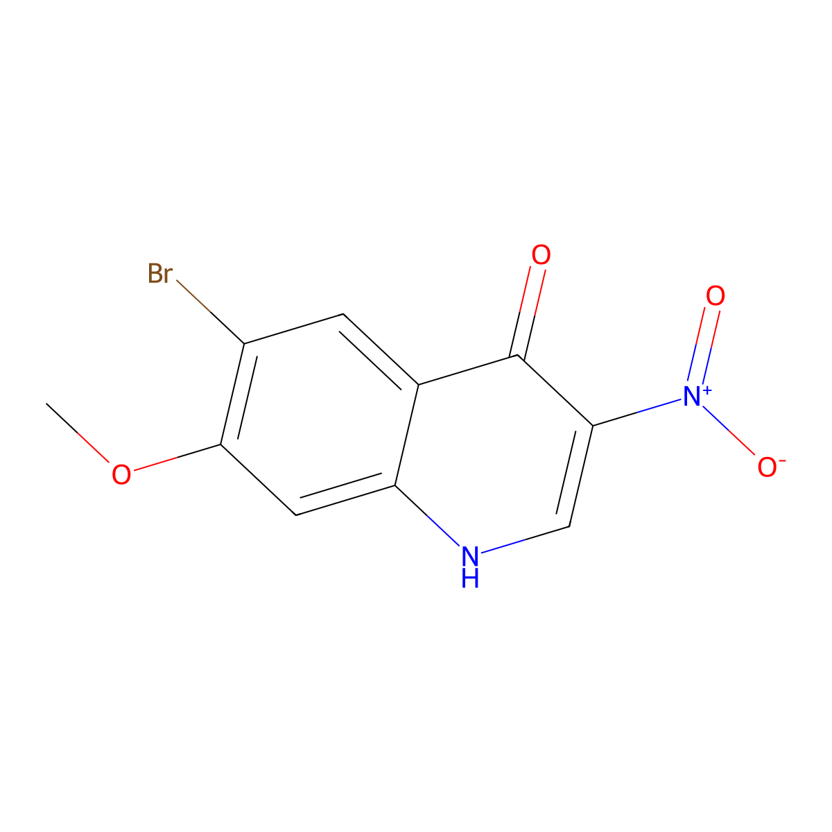 6-Bromo-7-methoxy-3-nitroquinolin-4-ol molecular structure, CAS 1370616-07-1
