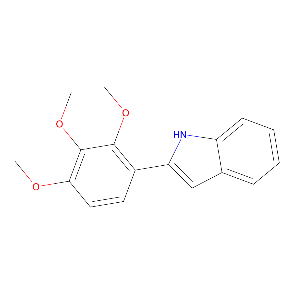2-(2,3,4-trimethoxyphenyl)-1H-indole molecular structure, CAS 137062-10-3