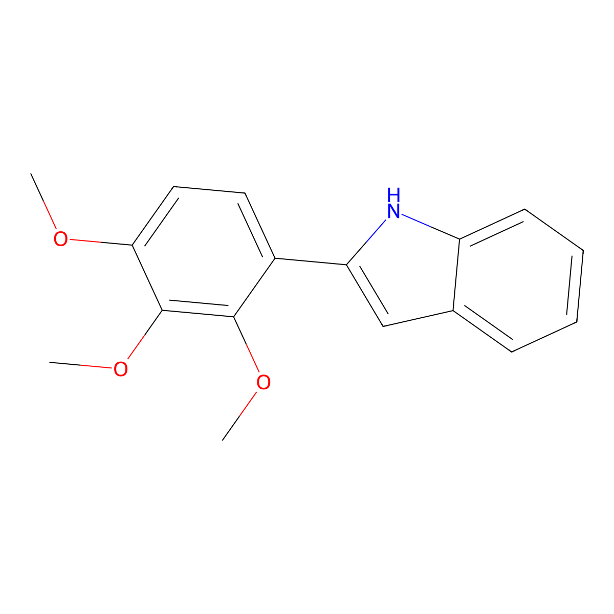 2-(2,3,4-trimethoxyphenyl)-1H-indole molecular structure, CAS 137062-10-3