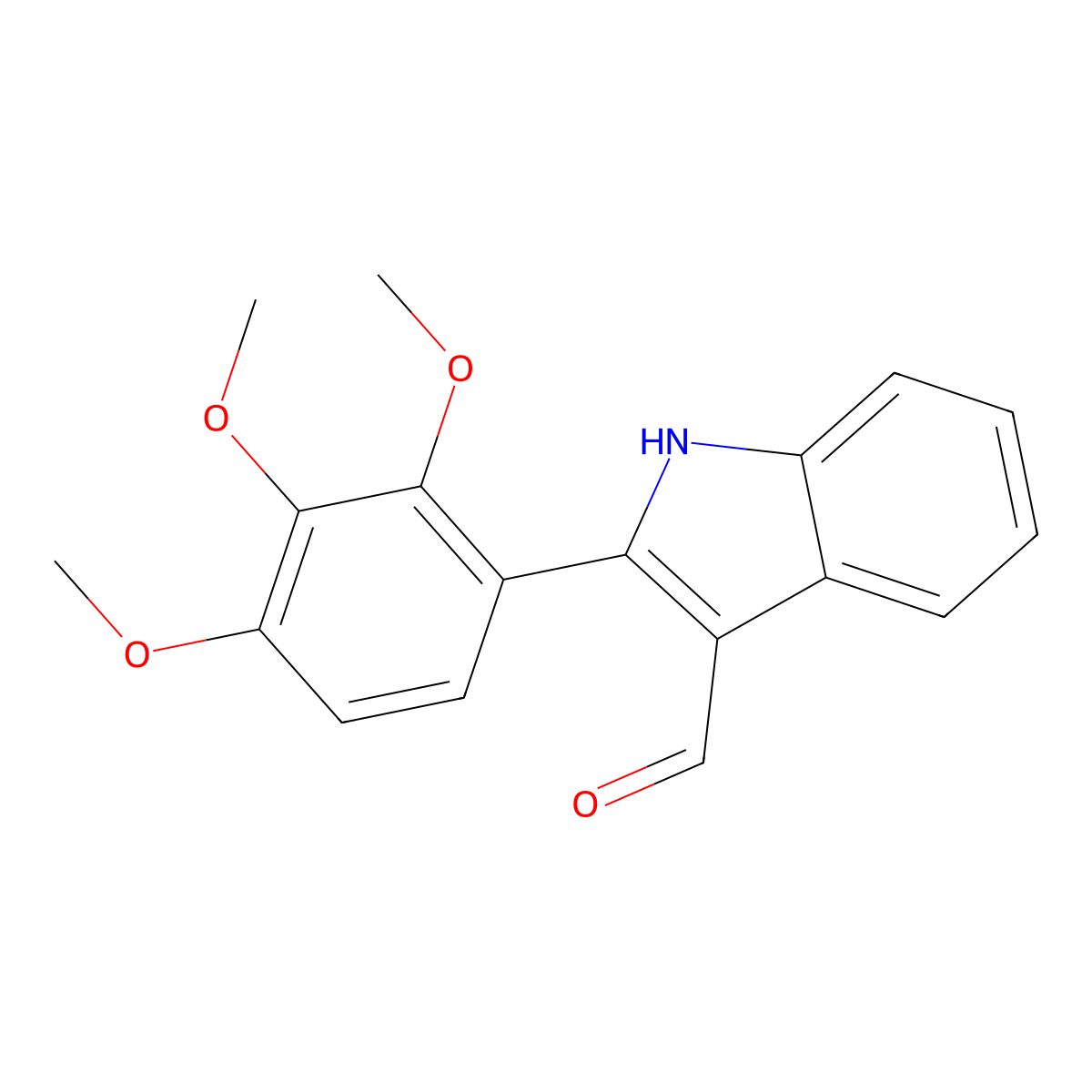 2-(2,3,4-trimethoxyphenyl)-1H-indole-3-carbaldehyde molecular structure, CAS 137062-12-5