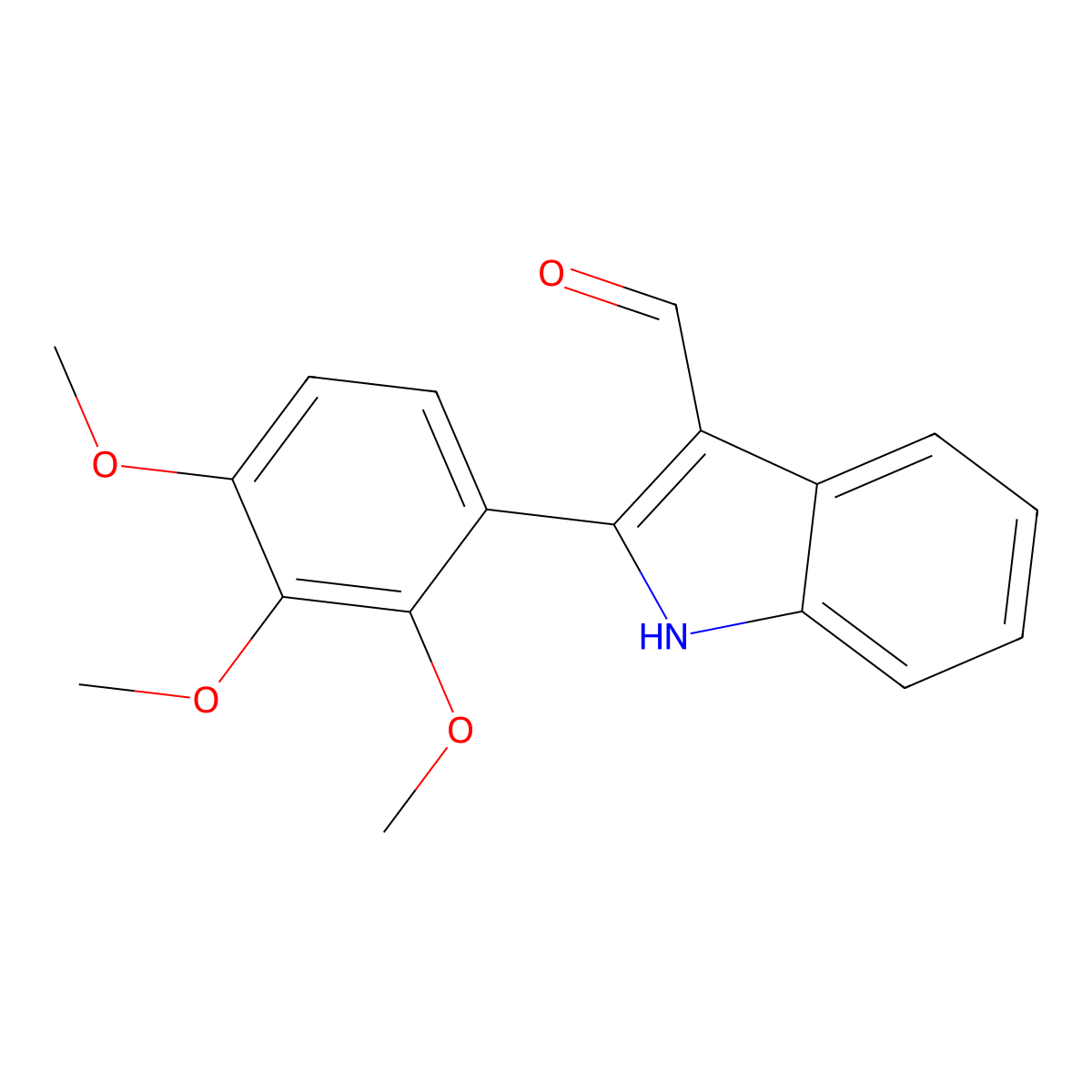 2-(2,3,4-trimethoxyphenyl)-1H-indole-3-carbaldehyde molecular structure, CAS 137062-12-5