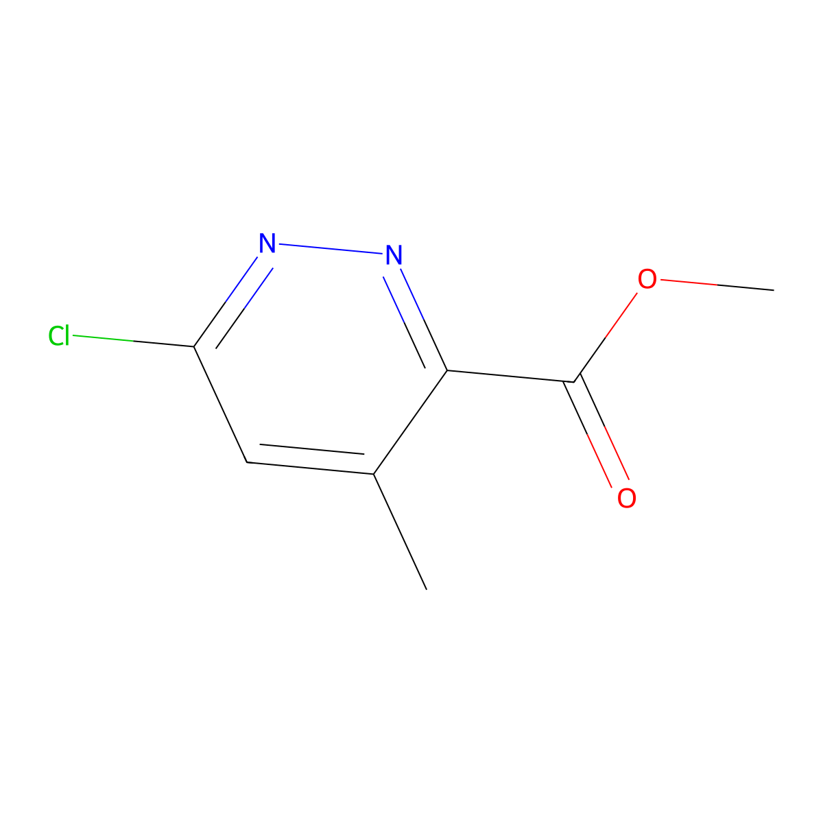 Methyl 6-chloro-4-methylpyridazine-3-carboxylate molecular structure, CAS 1370633-67-2