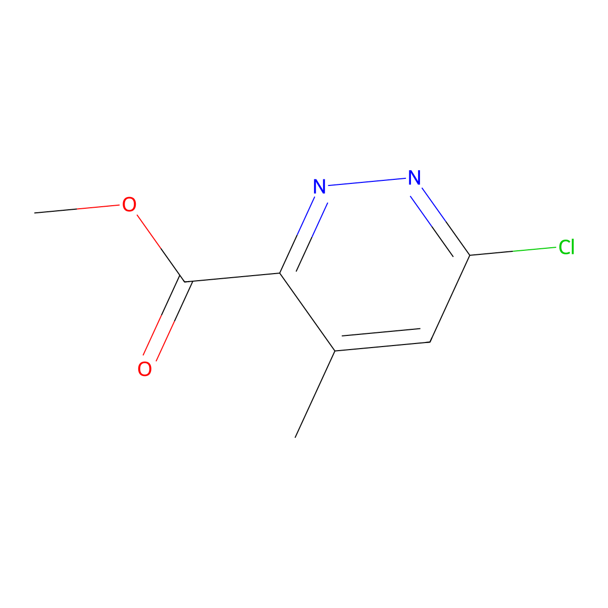 Methyl 6-chloro-4-methylpyridazine-3-carboxylate molecular structure, CAS 1370633-67-2