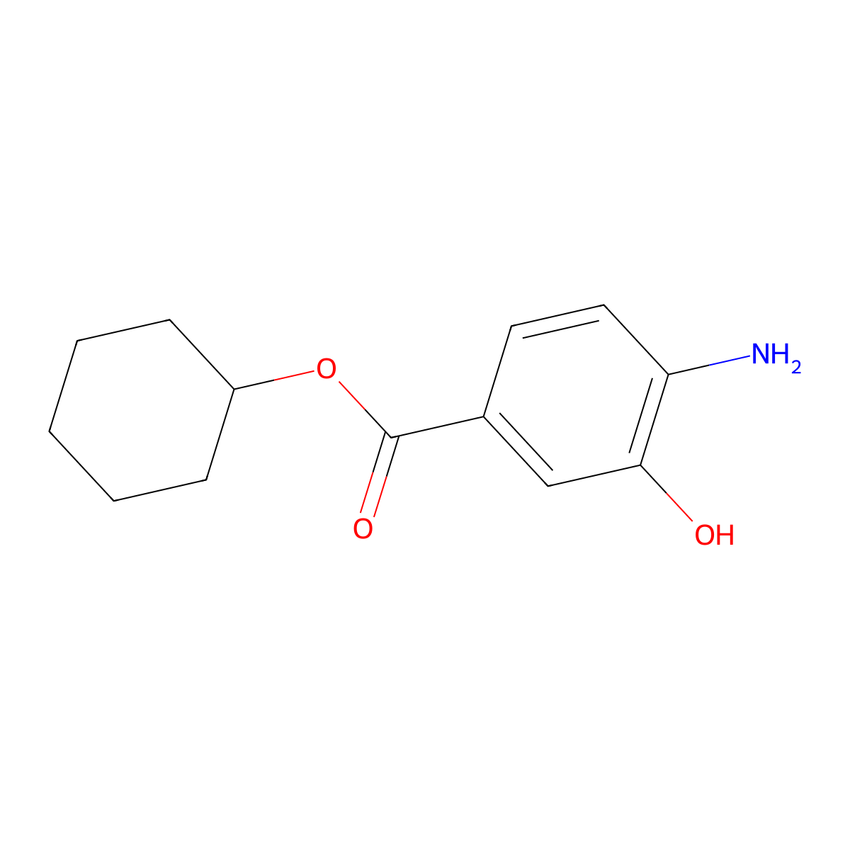 Cyclohexyl 4-amino-3-hydroxybenzoate molecular structure, CAS 137066-30-9