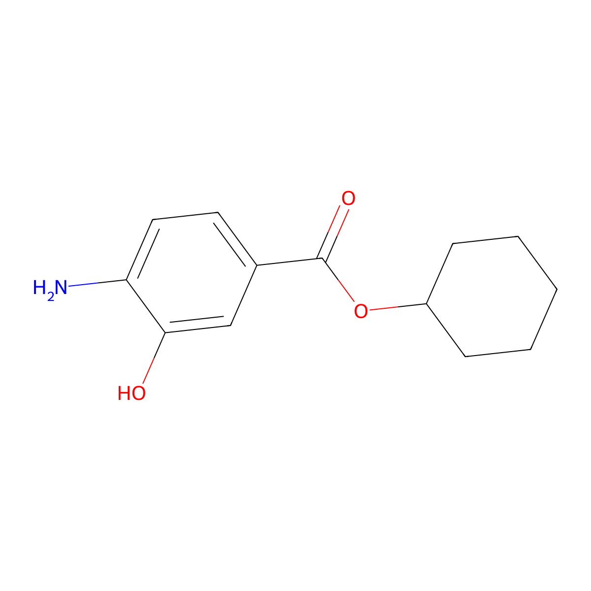 Cyclohexyl 4-amino-3-hydroxybenzoate molecular structure, CAS 137066-30-9