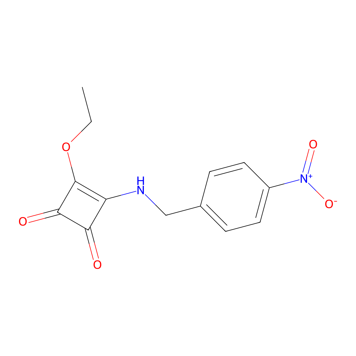 3-Ethoxy-4-[(4-nitrobenzyl)amino]-3-cyclobuten-1,2-dione molecular structure, CAS 137068-00-9