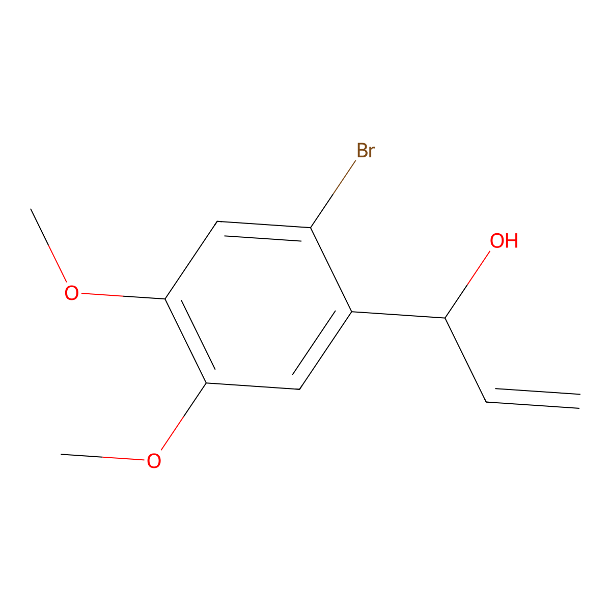 1-(2-Bromo-4,5-dimethoxyphenyl)prop-2-en-1-ol molecular structure, CAS 1370700-98-3
