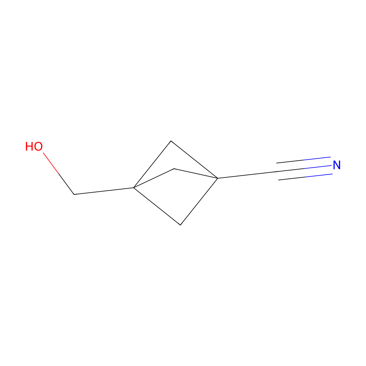 3-(Hydroxymethyl)bicyclo[1.1.1]pentane-1-carbonitrile molecular structure, CAS 1370705-39-7