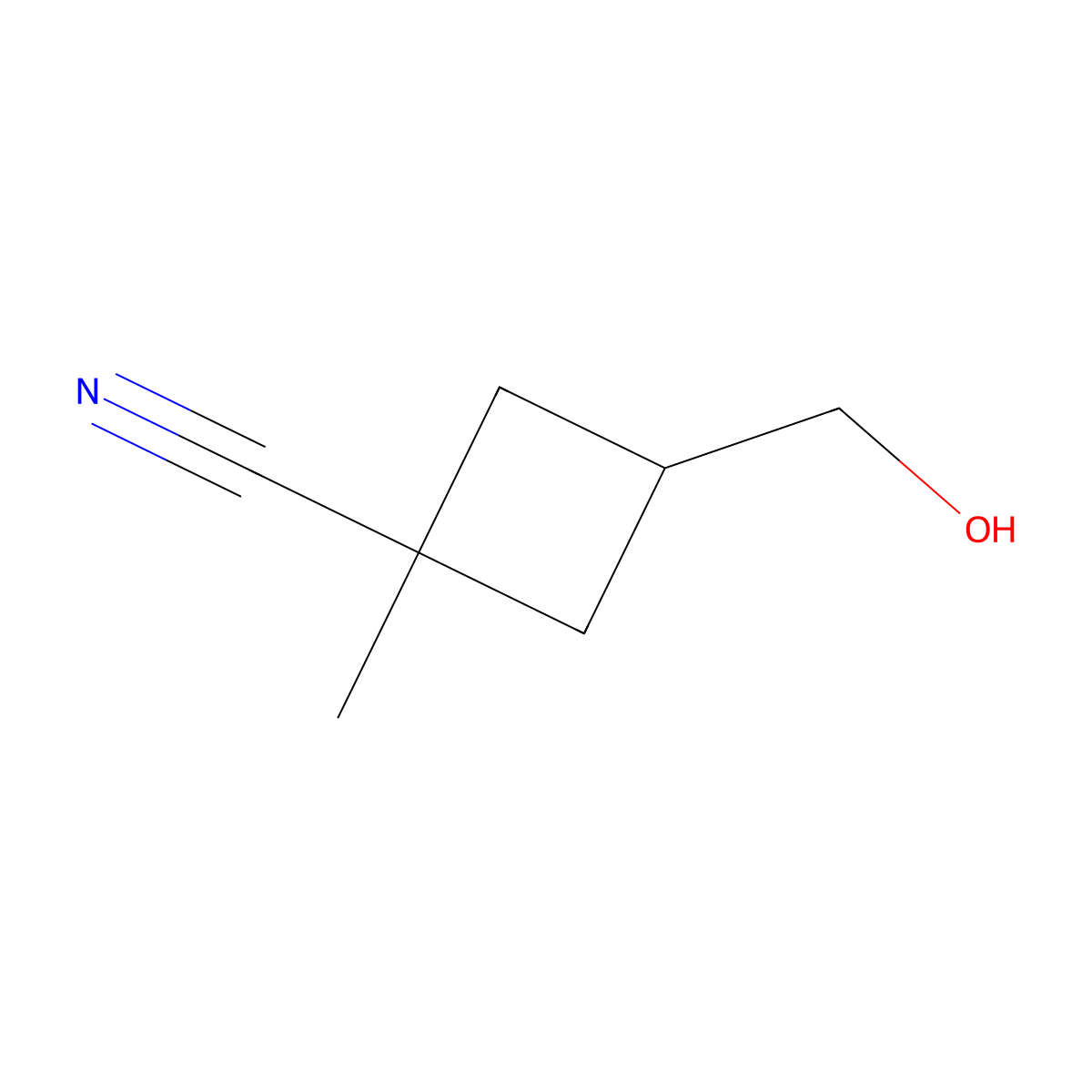 3-(Hydroxymethyl)-1-methylcyclobutane-1-carbonitrile molecular structure, CAS 1370705-52-4