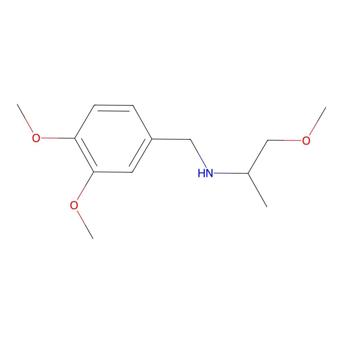 (3,4-Dimethoxybenzyl)(2-methoxy-1-methylethyl)amine molecular structure, CAS 137071-61-5
