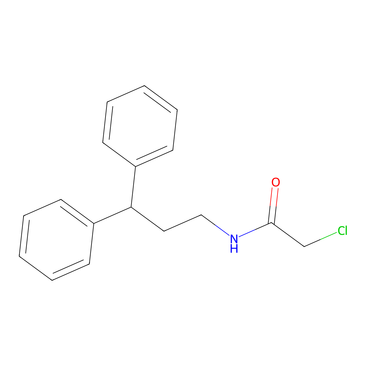 2-chloro-N-(3,3-diphenylpropyl)acetamide molecular structure, CAS 137075-21-9
