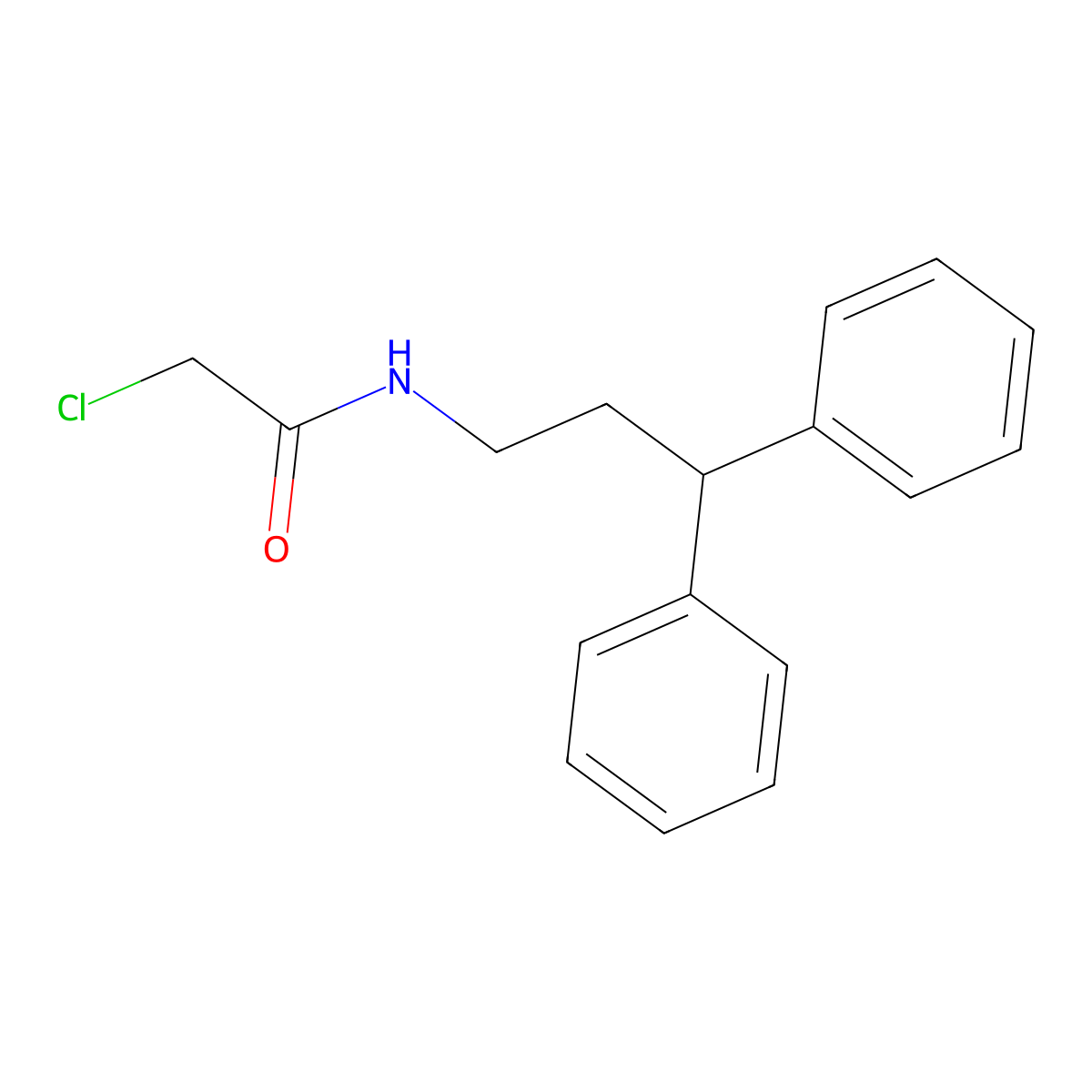 2-chloro-N-(3,3-diphenylpropyl)acetamide molecular structure, CAS 137075-21-9
