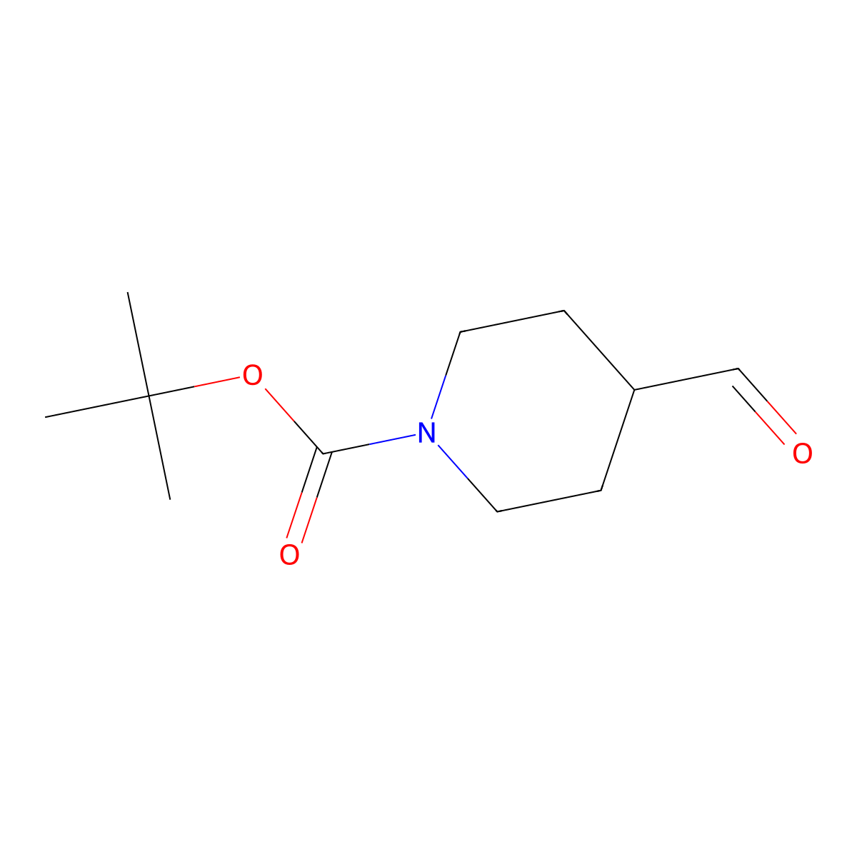 tert-Butyl 4-formylpiperidine-1-carboxylate molecular structure, CAS 137076-22-3
