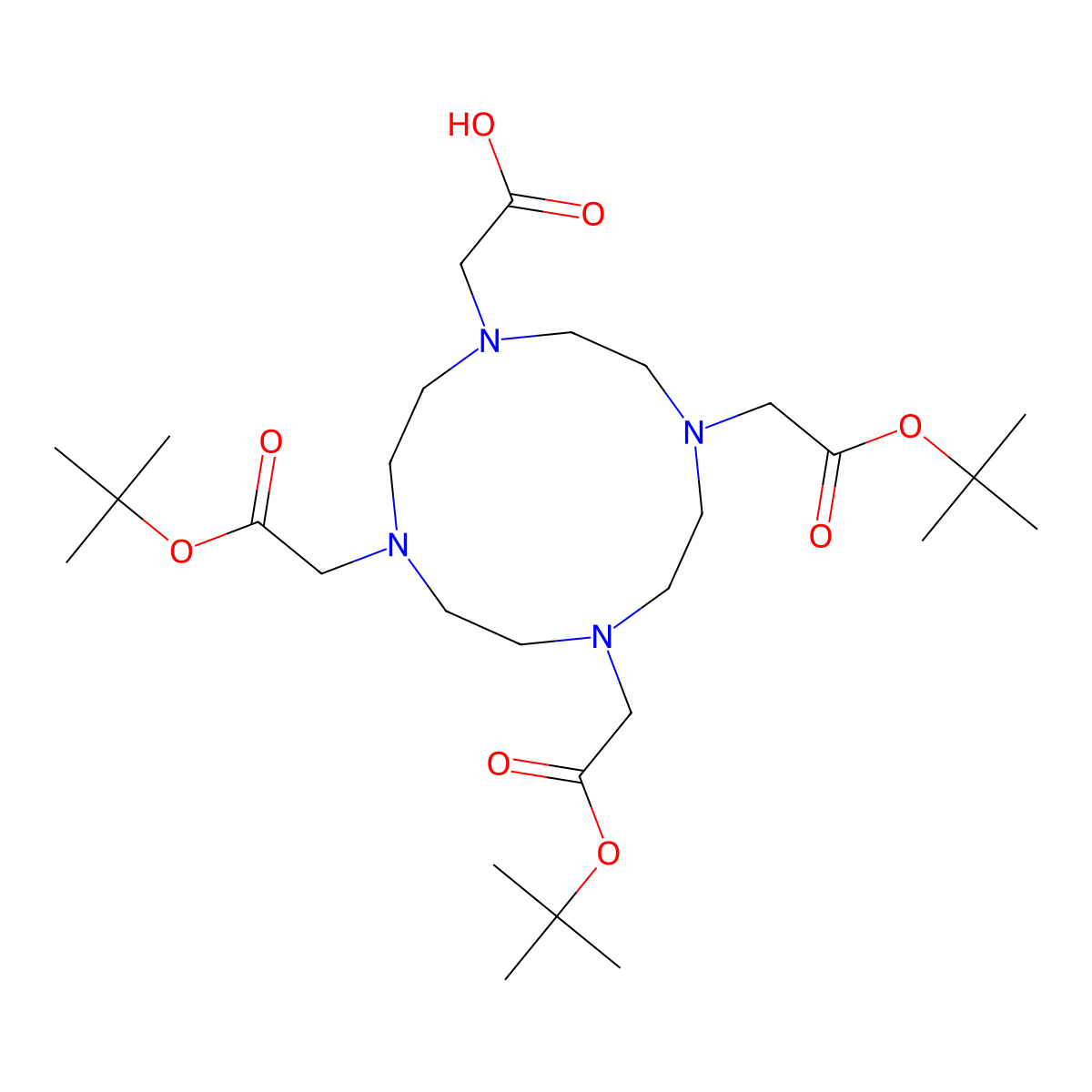 Tri-tert-butyl 1,4,7,10-Tetraazacyclododecane-1,4,7,10-tetraacetate molecular structure, CAS 137076-54-1