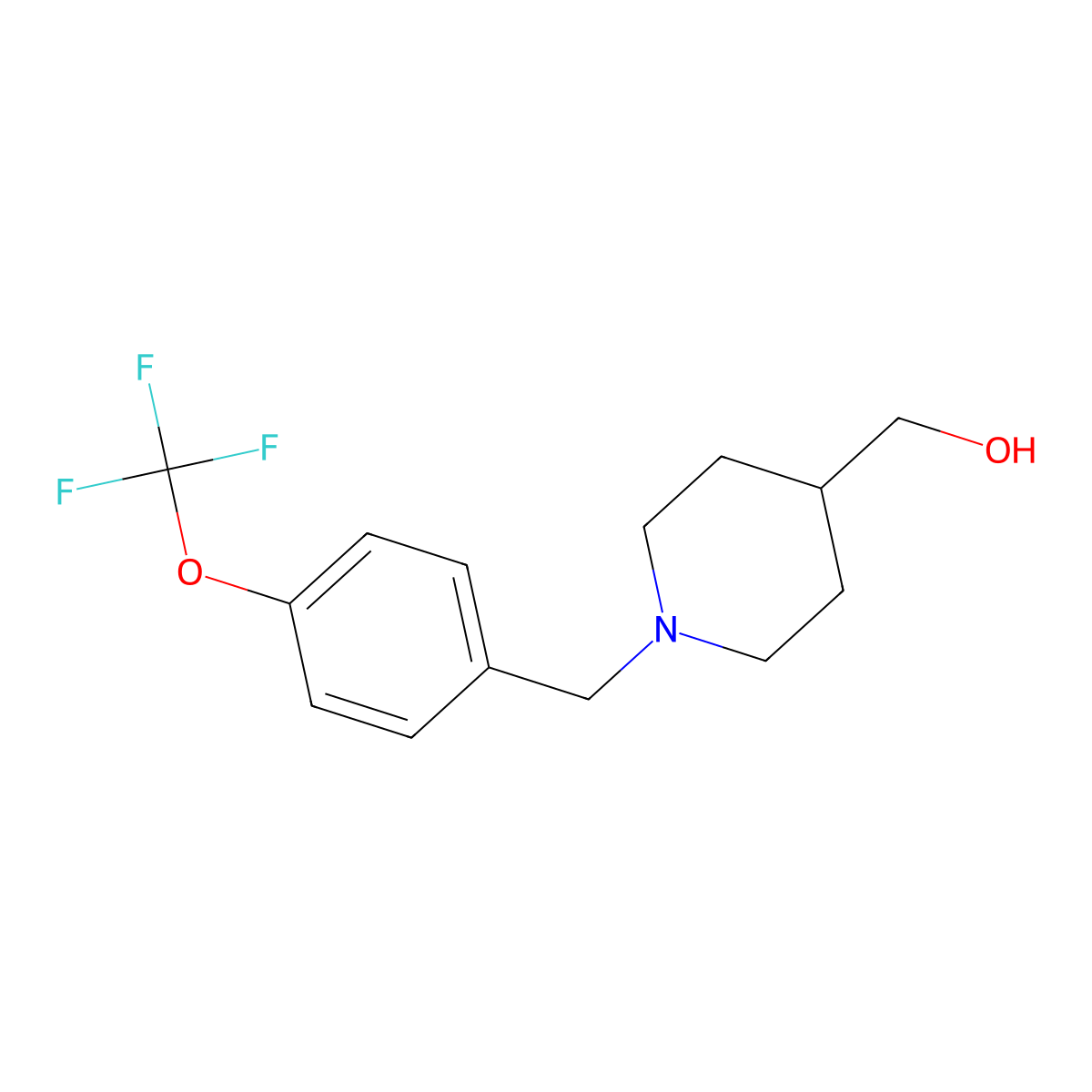 (1-{[4-(Trifluoromethoxy)phenyl]methyl}piperidin-4-yl)methanol molecular structure, CAS 1370785-87-7