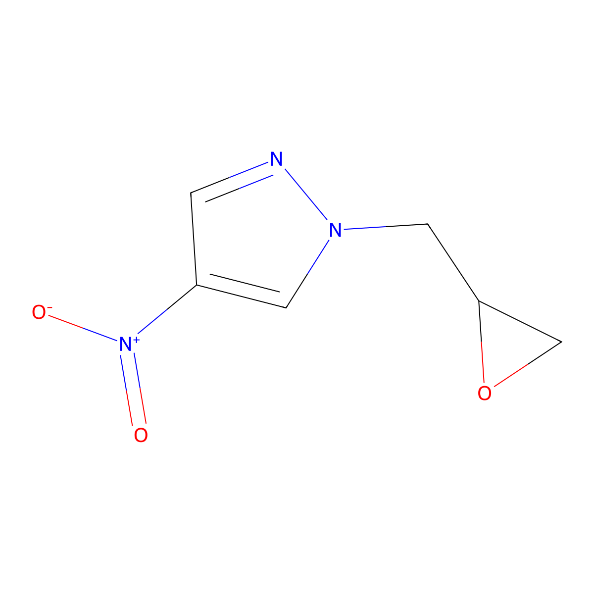 4-nitro-1-(oxiran-2-ylmethyl)-1H-pyrazole molecular structure, CAS 137079-02-8