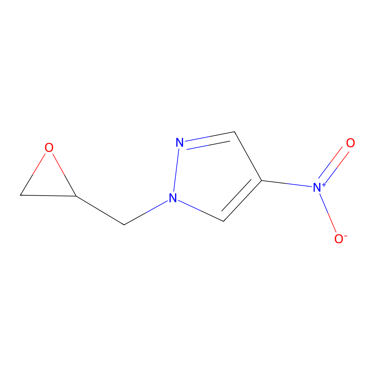 4-nitro-1-(oxiran-2-ylmethyl)-1H-pyrazole molecular structure, CAS 137079-02-8
