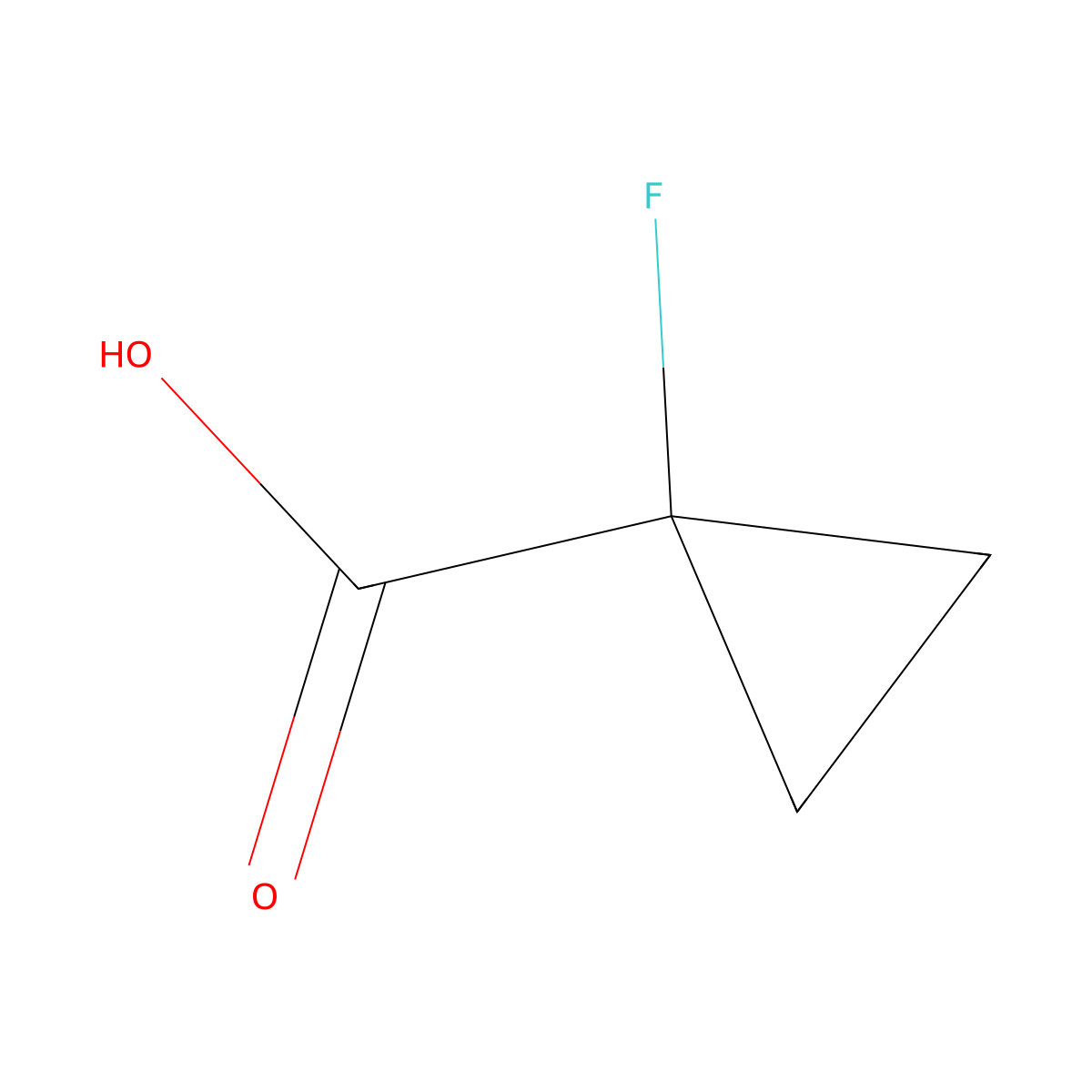 1-Fluorocyclopropane-1-carboxylic acid molecular structure, CAS 137081-41-5
