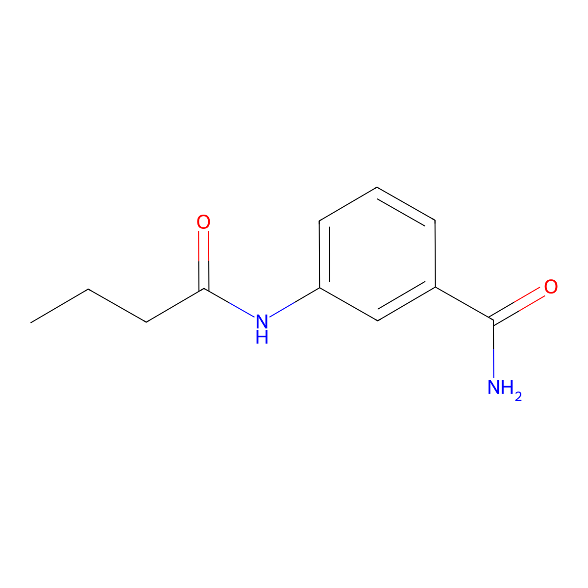 3-((1-Oxobutyl)amino)benzamide molecular structure, CAS 137084-98-1