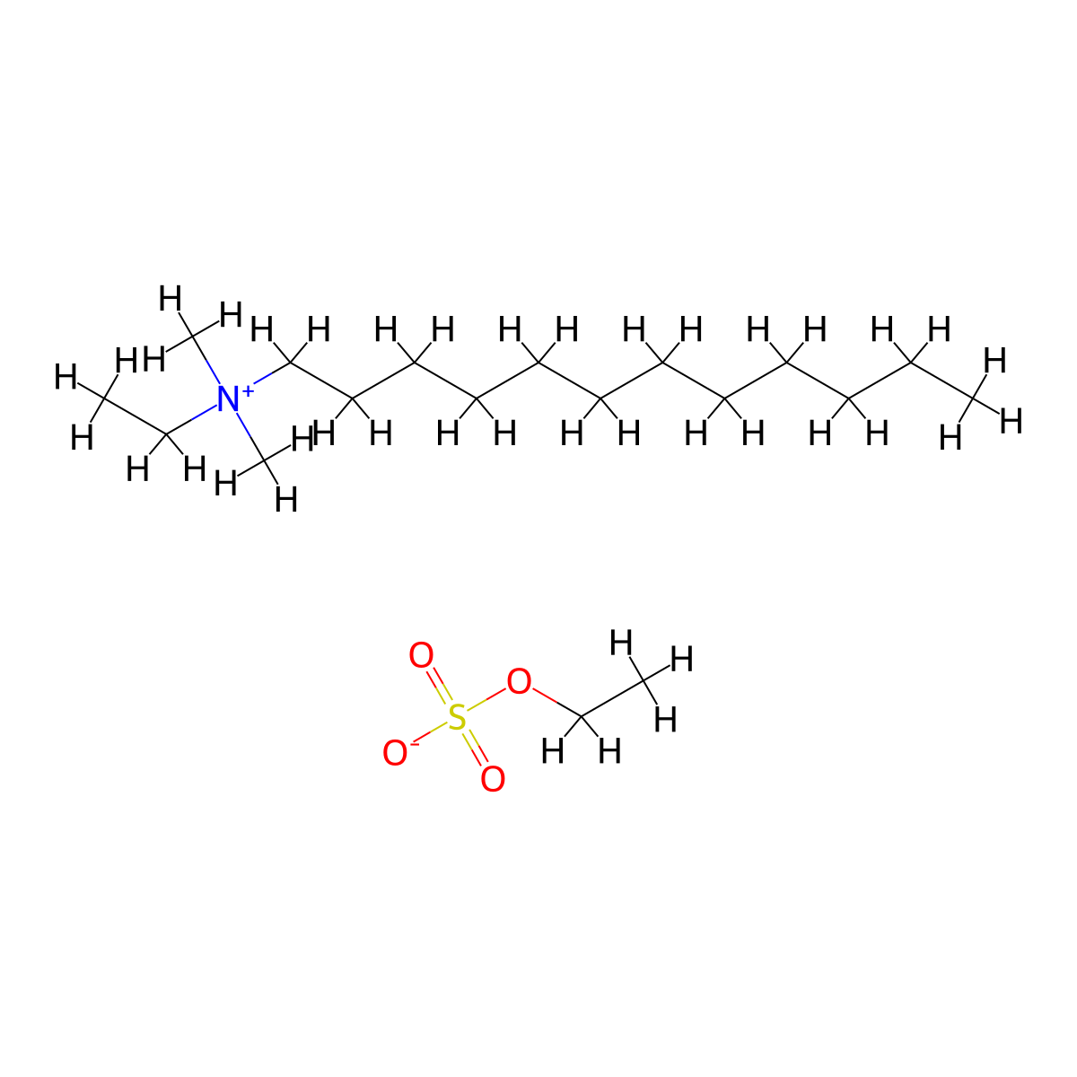 Lauryldimethylethylammonium ethyl sulfate molecular structure, CAS 137087-22-0