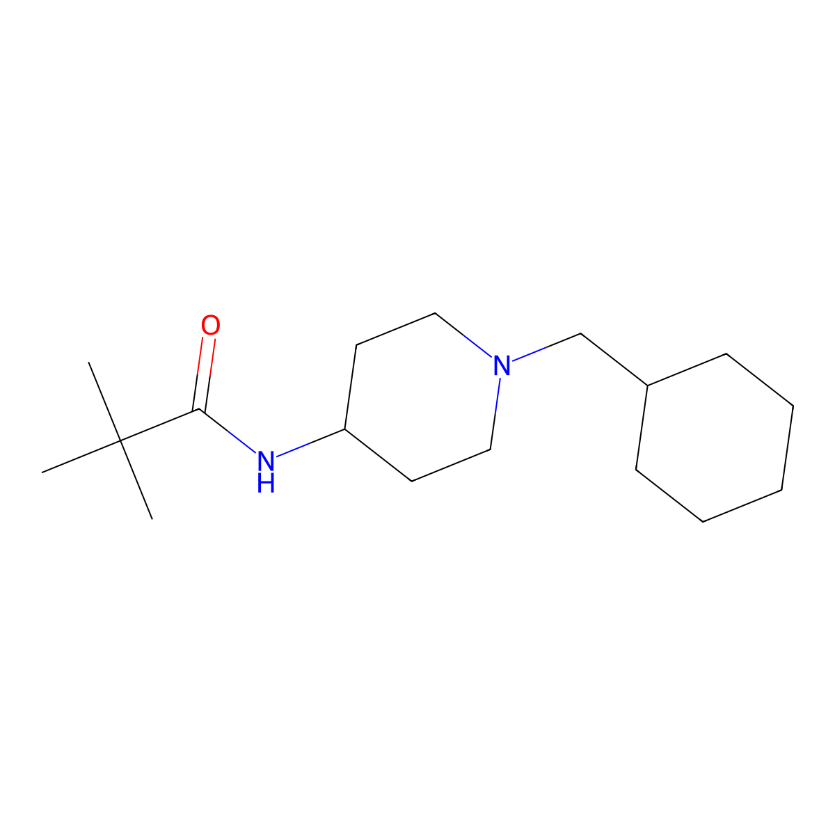 N-[1-(cyclohexylmethyl)piperidin-4-yl]-2,2-dimethylpropanamide molecular structure, CAS 1370888-46-2