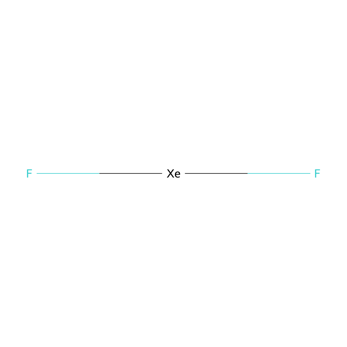 Xenon difluoride molecular structure, CAS 13709-36-9