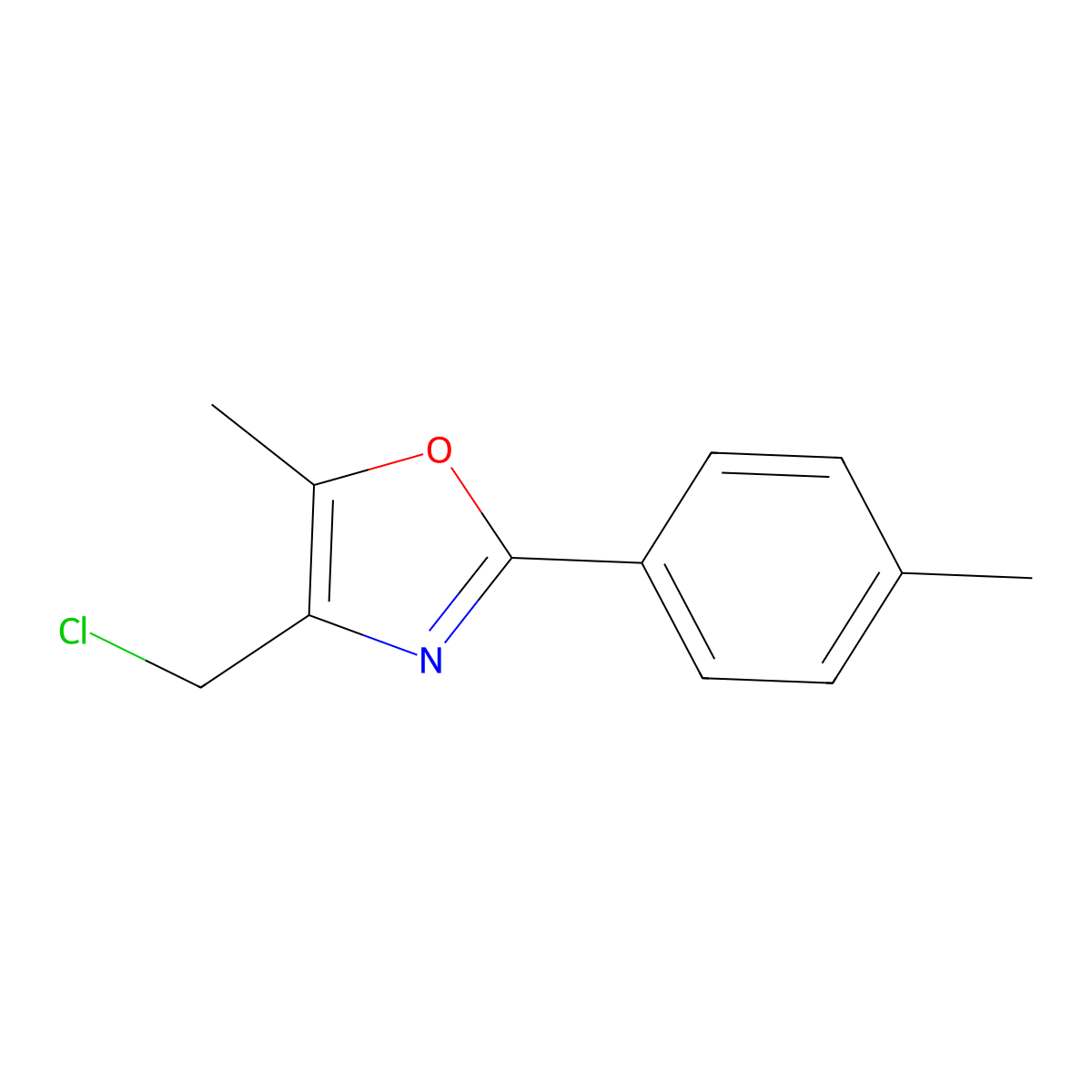 4-(Chloromethyl)-5-methyl-2-(4-methylphenyl)-1,3-oxazole molecular structure, CAS 137090-44-9