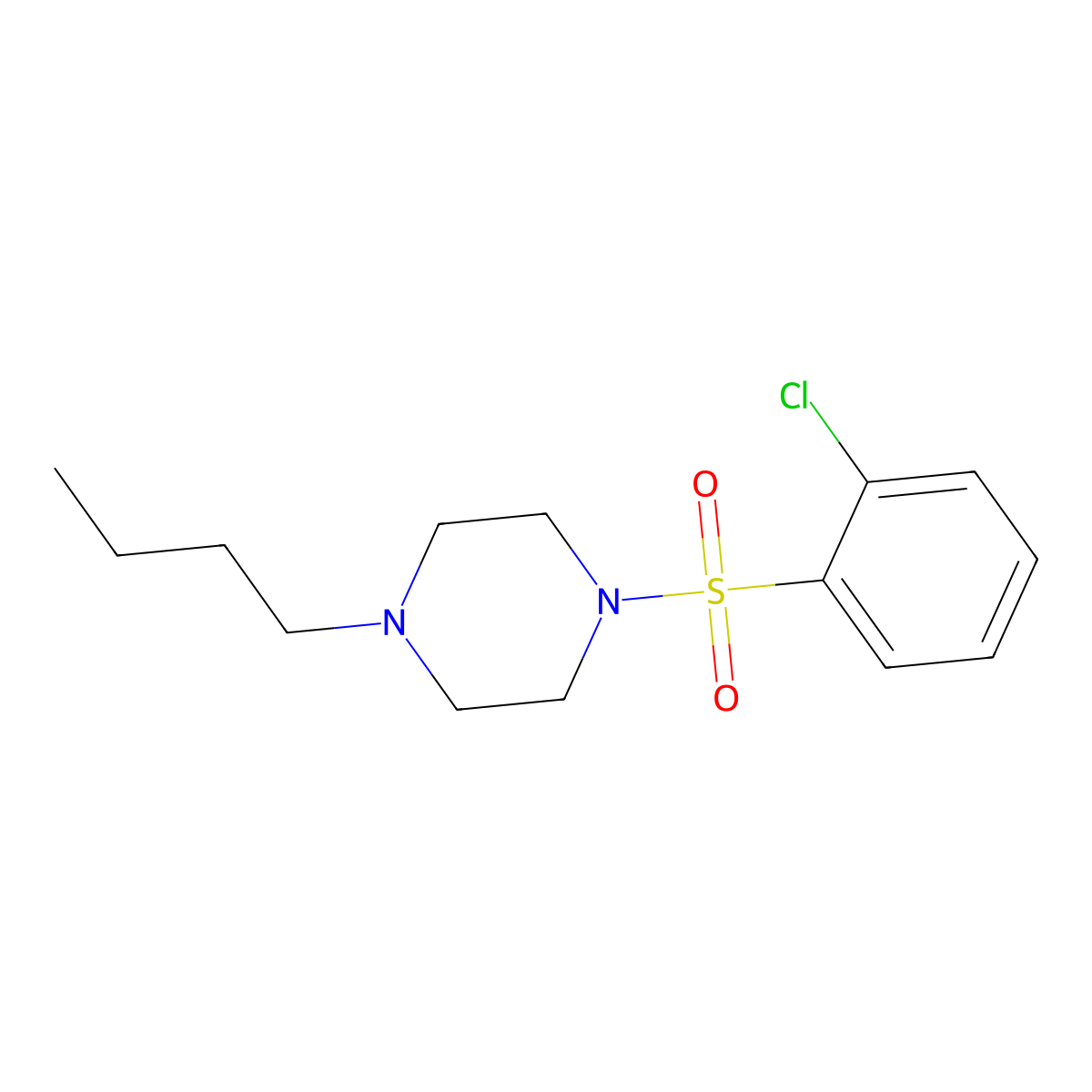 1-Butyl-4-[(2-chlorophenyl)sulfonyl]piperazine molecular structure, CAS 1370900-09-6