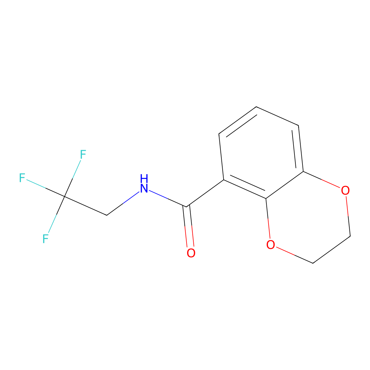 N-(2,2,2-trifluoroethyl)-2,3-dihydro-1,4-benzodioxine-5-carboxamide molecular structure, CAS 1370916-55-4