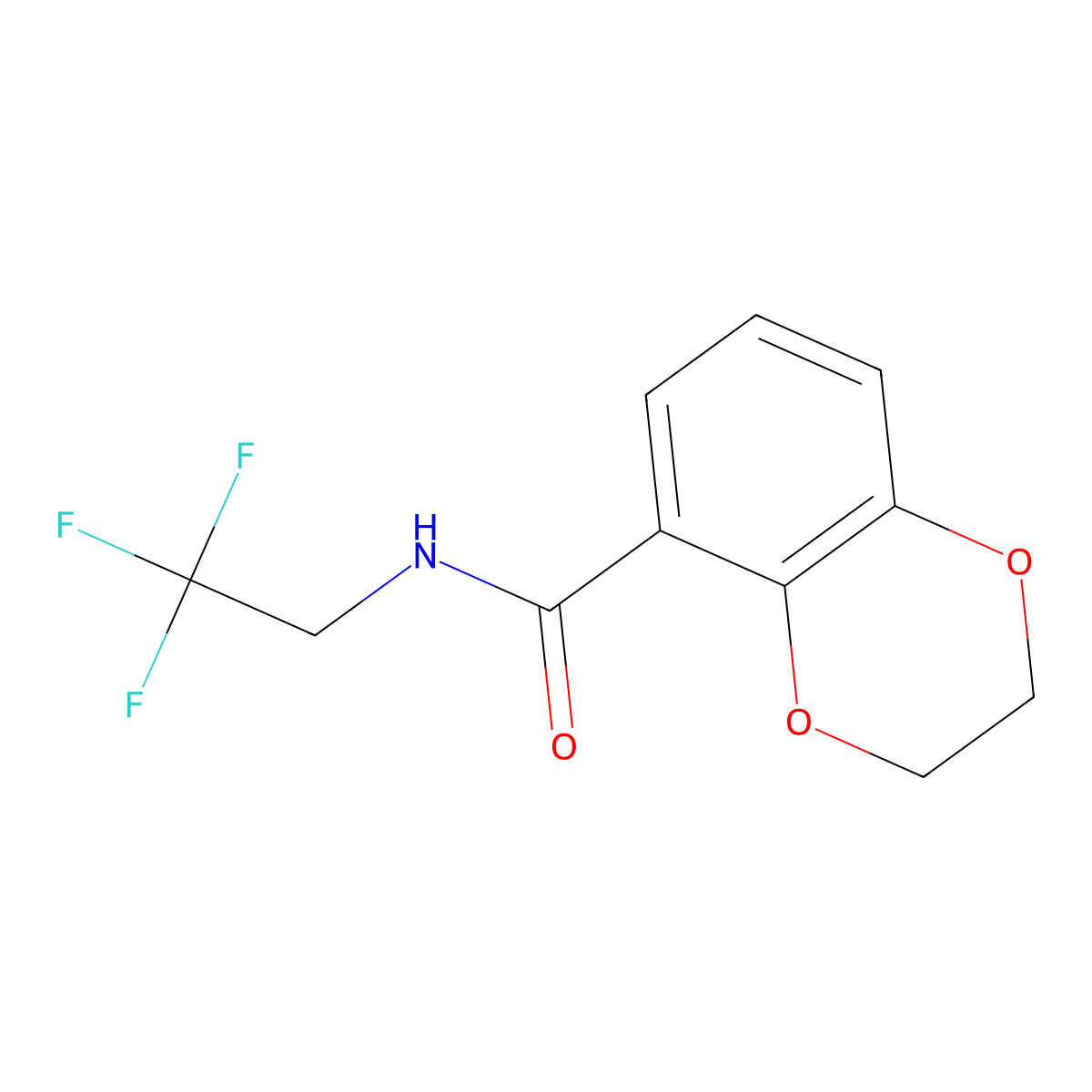 N-(2,2,2-trifluoroethyl)-2,3-dihydro-1,4-benzodioxine-5-carboxamide molecular structure, CAS 1370916-55-4