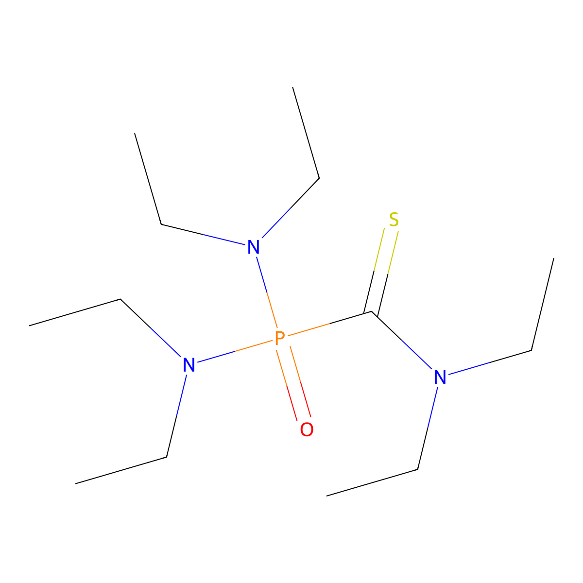 Formamide, 1-(bis(diethylamino)phosphinyl)-N,N-diethylthio- molecular structure, CAS 13710-17-3