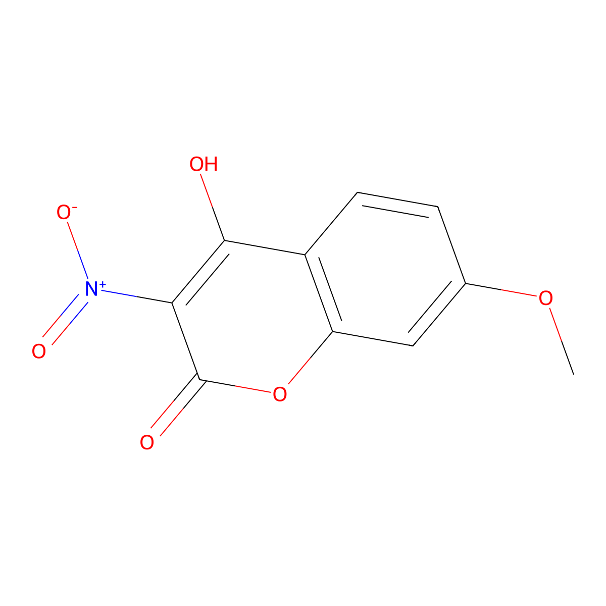 4-Hydroxy-7-methoxy-3-nitrocoumarin molecular structure, CAS 13710-73-1