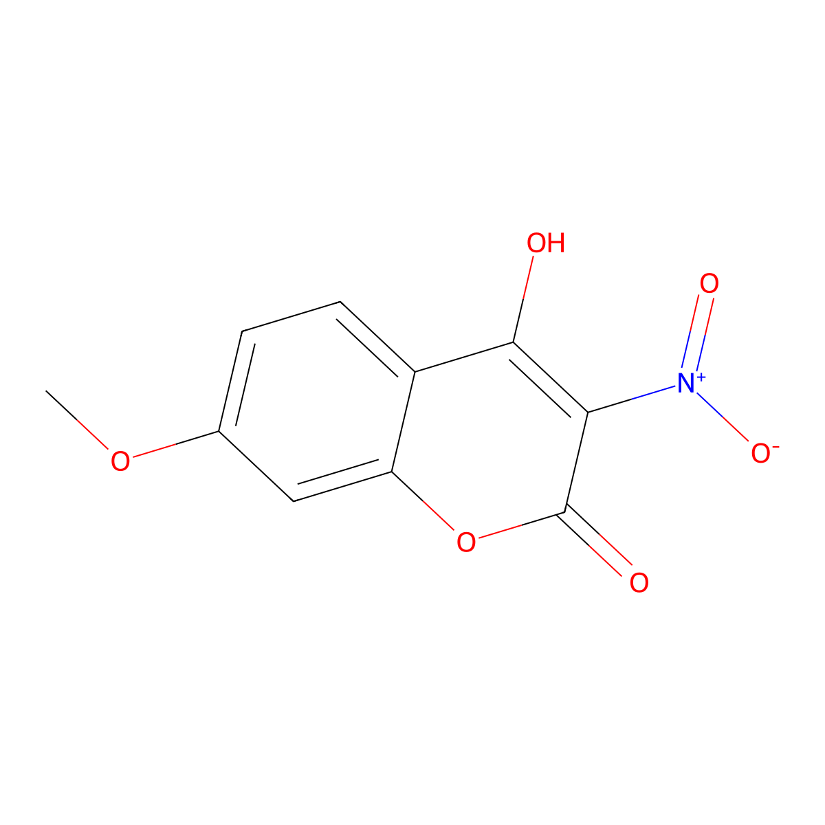 4-Hydroxy-7-methoxy-3-nitrocoumarin molecular structure, CAS 13710-73-1