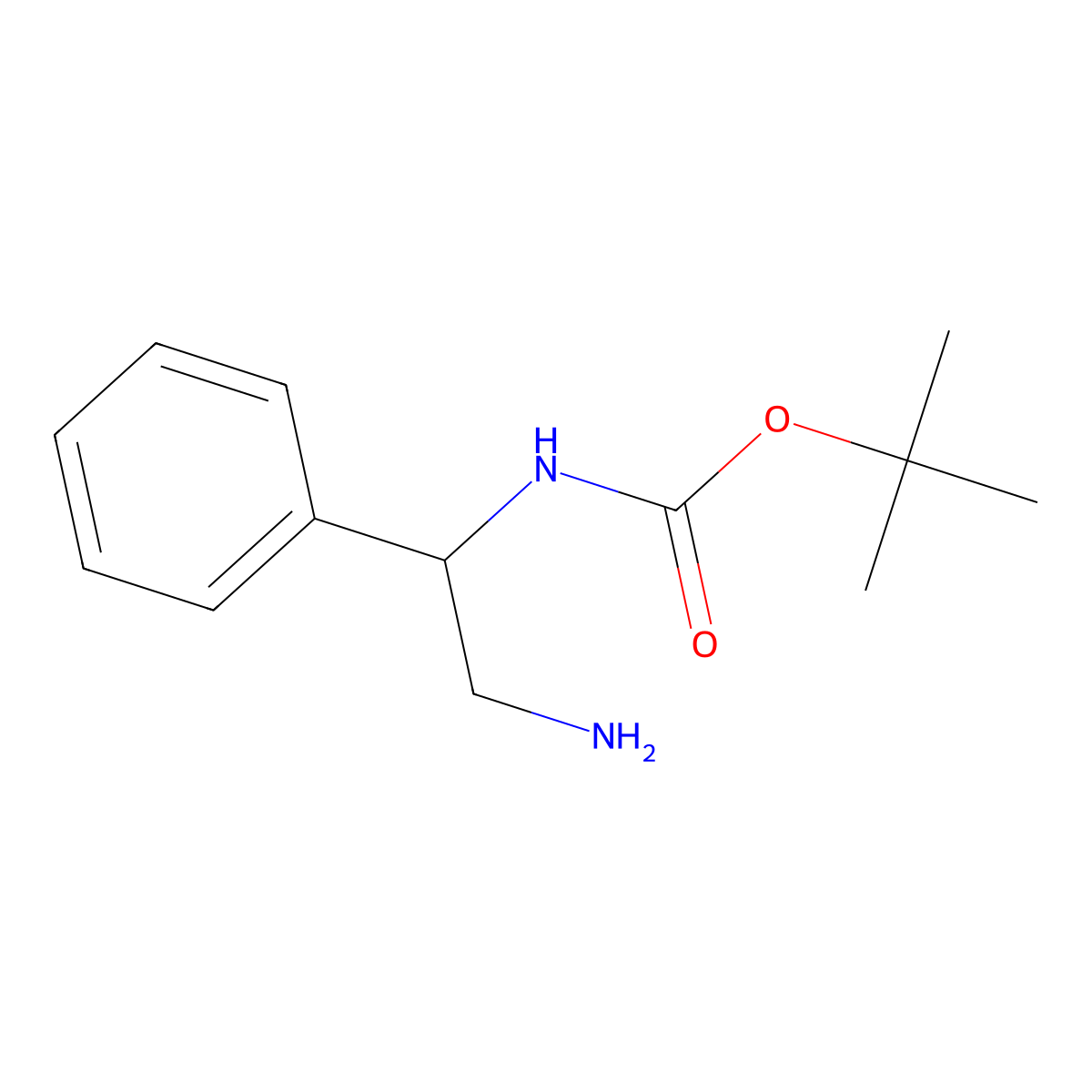 tert-butyl N-((1S)-2-amino-1-phenylethyl)carbamate molecular structure, CAS 137102-30-8