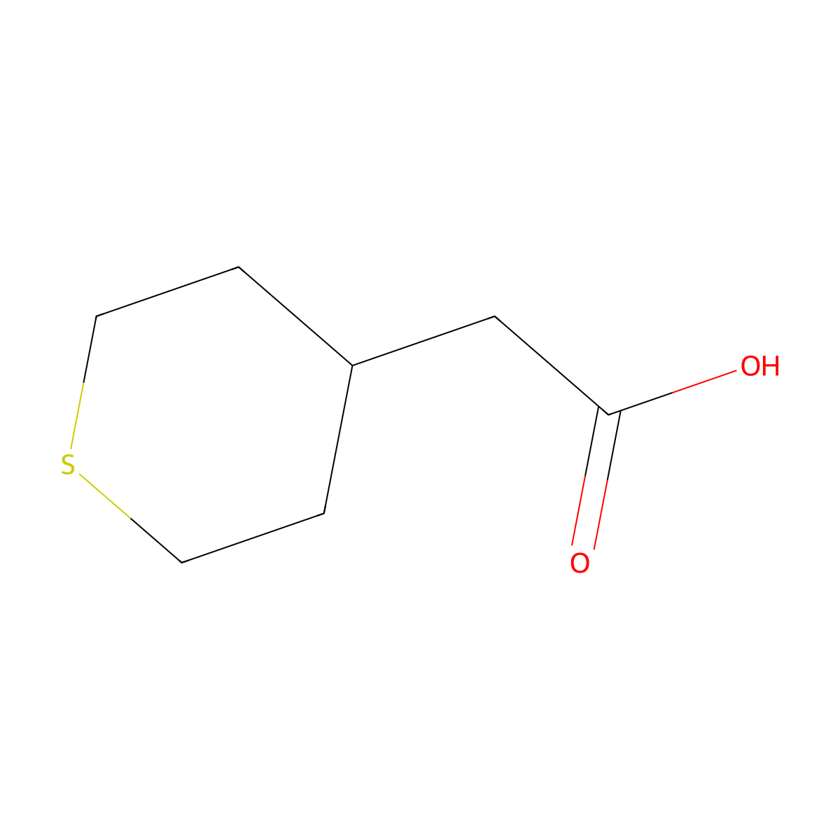 2-(Thian-4-yl)acetic acid molecular structure, CAS 137103-09-4