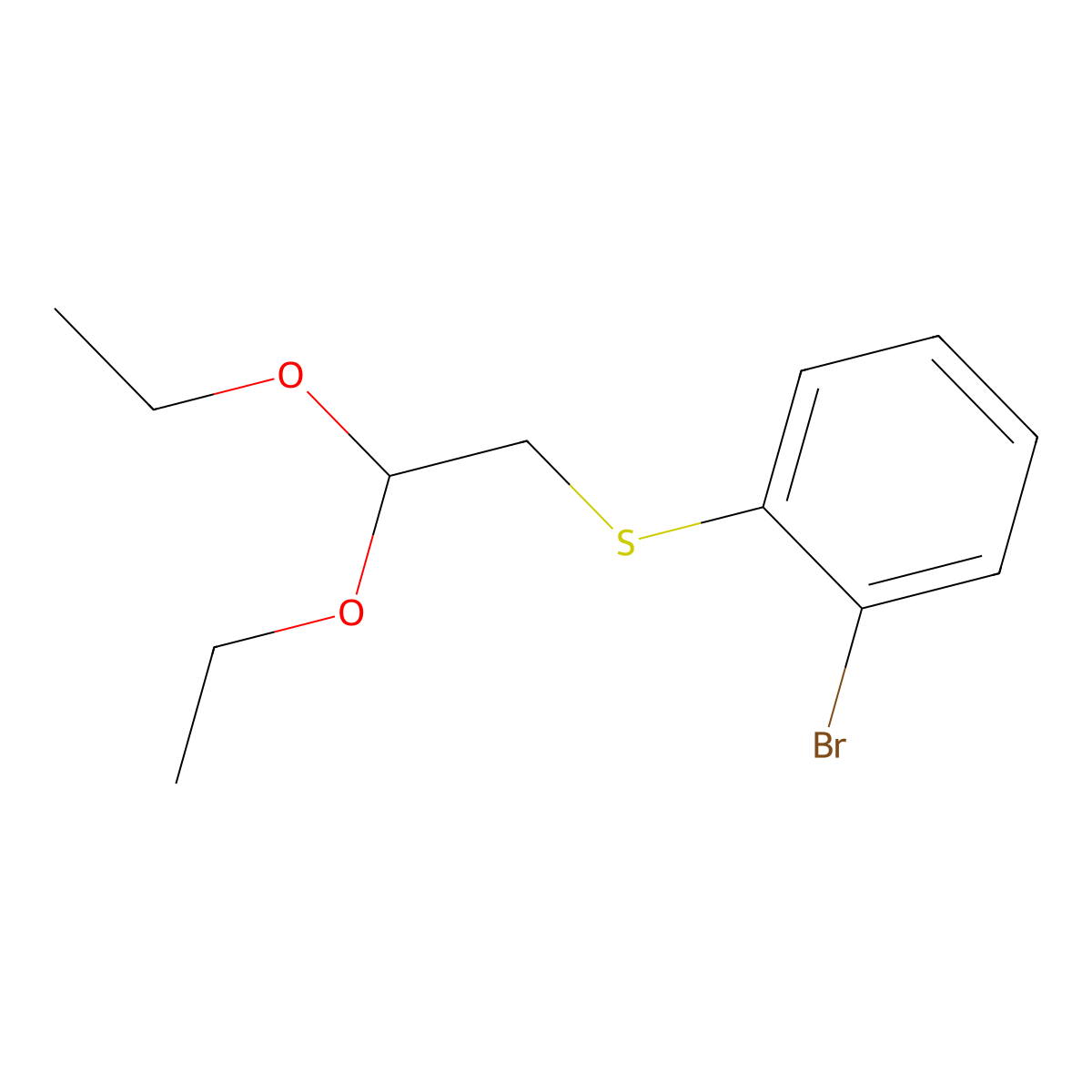 (2-Bromophenyl)(2,2-diethoxyethyl)sulfane molecular structure, CAS 137105-52-3