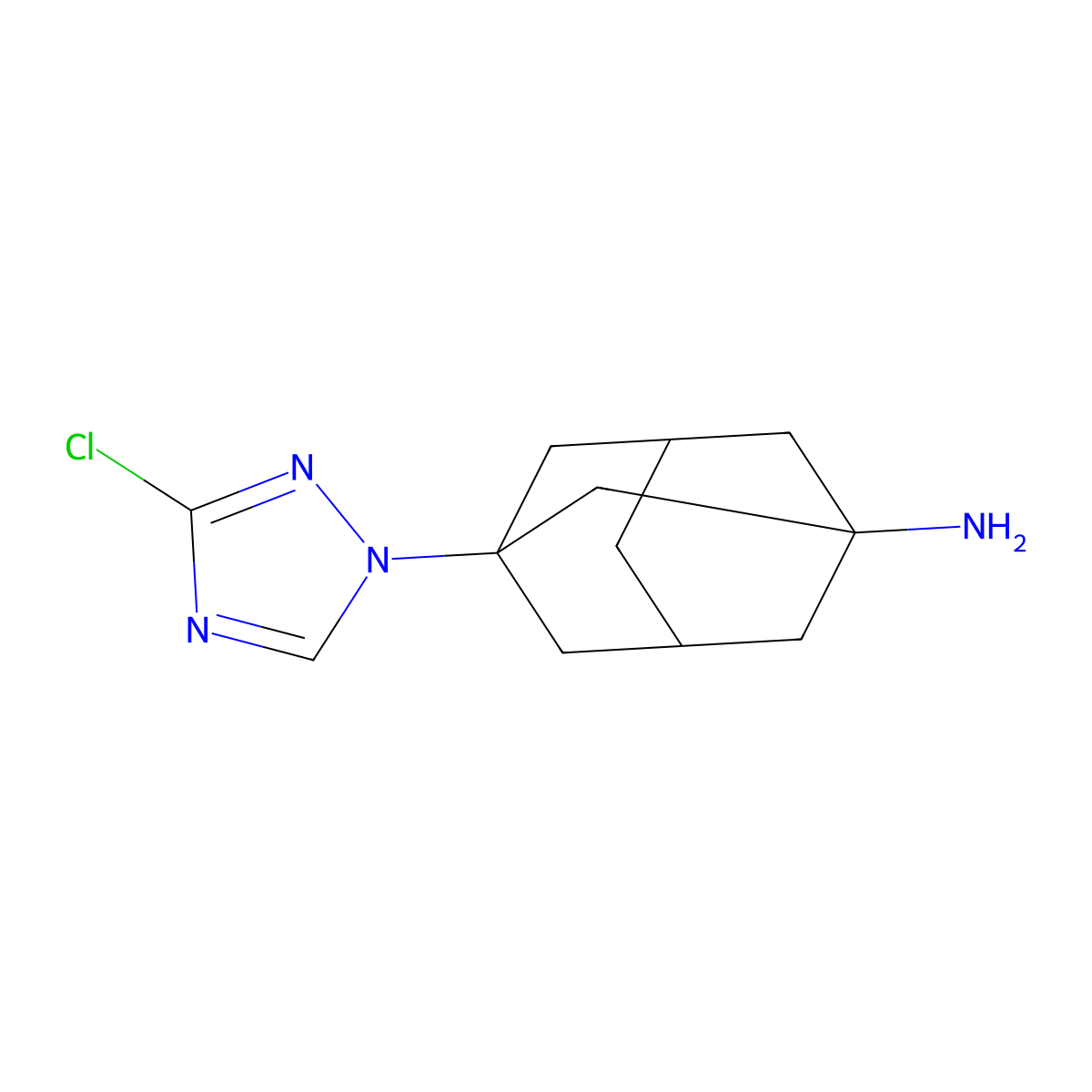 3-(3-chloro-1H-1,2,4-triazol-1-yl)tricyclo[3.3.1.1~3,7~]decan-1-amine molecular structure, CAS 1371098-89-3