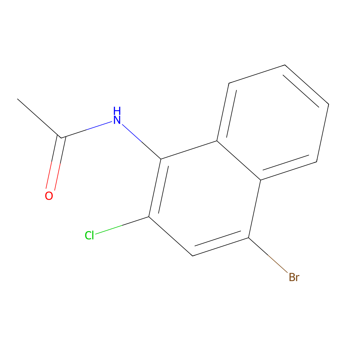 N-(4-bromo-2-chloronaphthalen-1-yl)acetamide molecular structure, CAS 13711-36-9