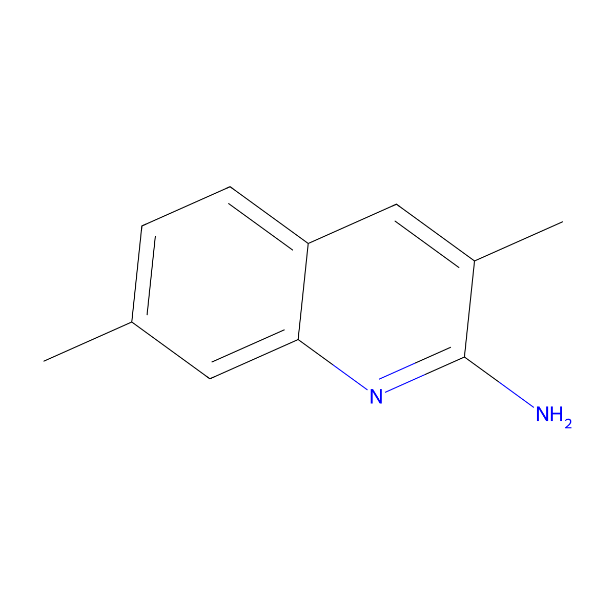 3,7-Dimethylquinolin-2-amine molecular structure, CAS 137110-40-8