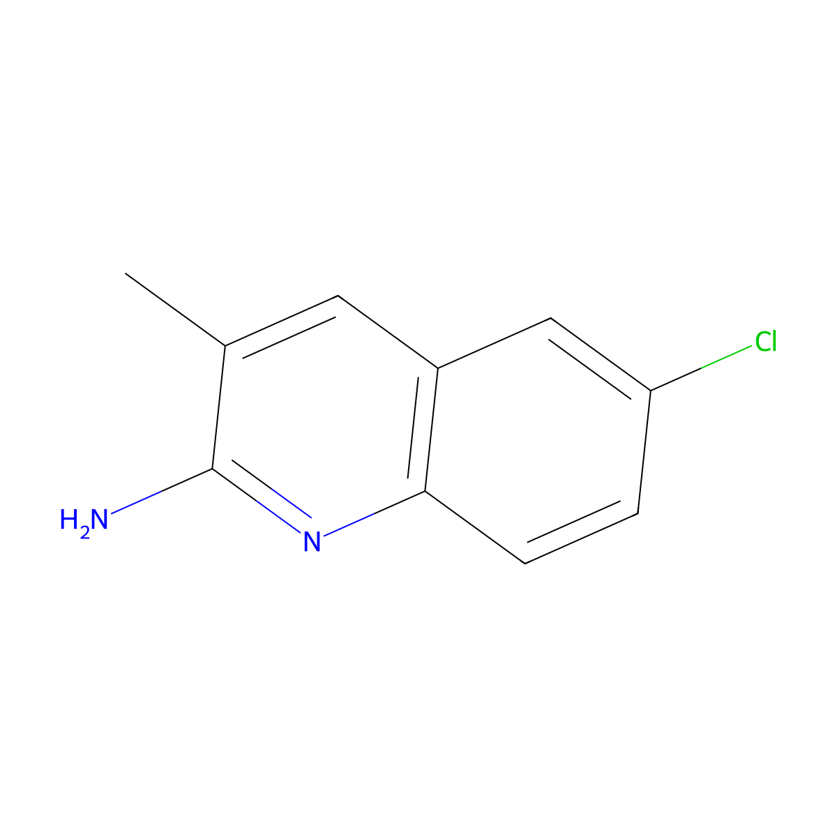 2-Amino-6-chloro-3-methylquinoline molecular structure, CAS 137110-42-0