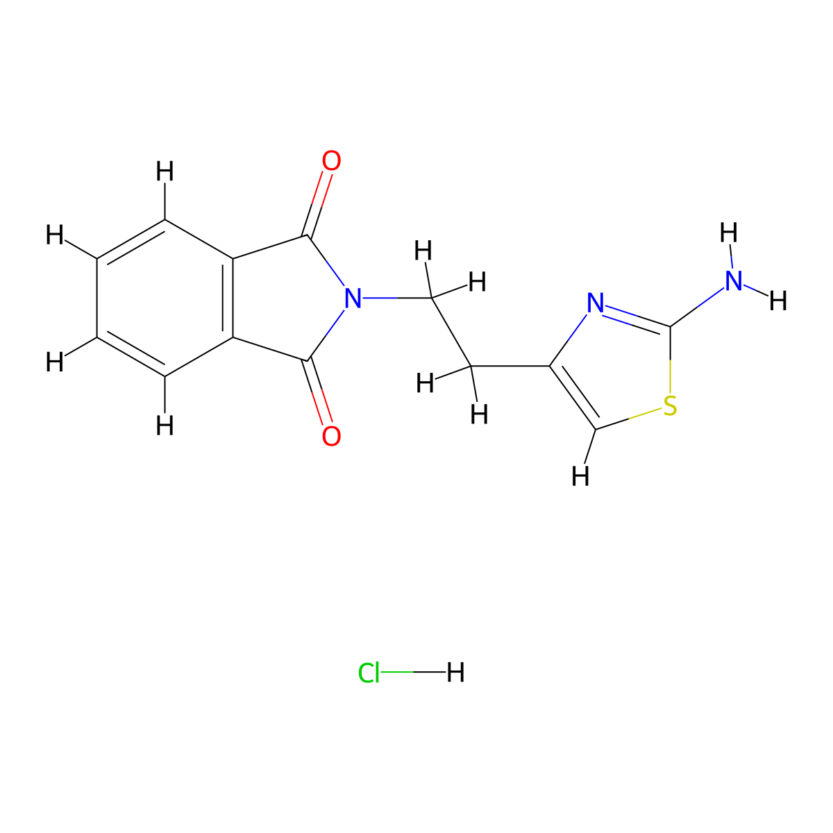 2-(2-(2-Aminothiazol-4-yl)ethyl)isoindoline-1,3-dione hydrochloride molecular structure, CAS 137118-00-4