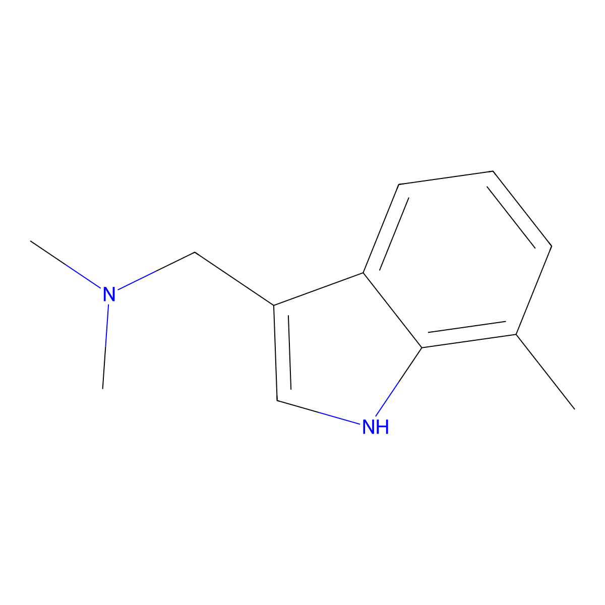 Indole, 3-((dimethylamino)methyl)-7-methyl- molecular structure, CAS 13712-78-2