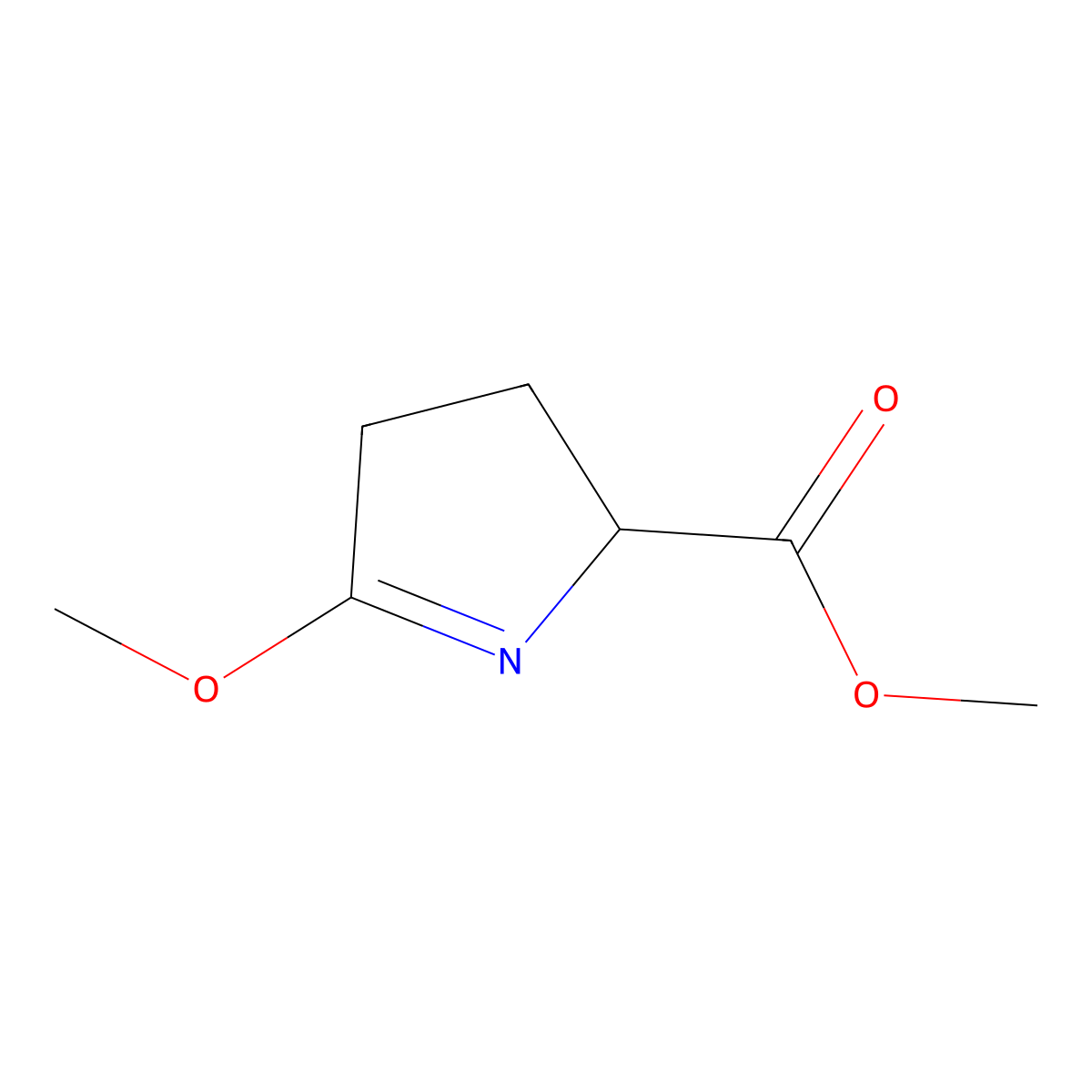methyl 5-methoxy-3,4-dihydro-2H-pyrrole-2-carboxylate molecular structure, CAS 137131-35-2