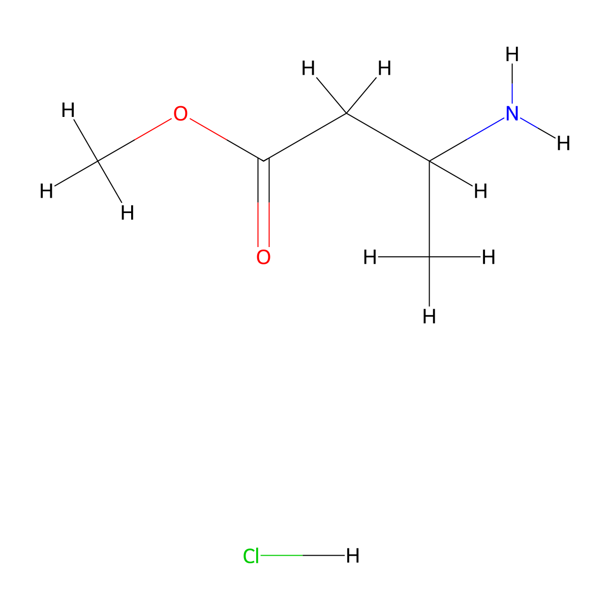 Methyl 3-aminobutanoate hydrochloride molecular structure, CAS 137132-12-8
