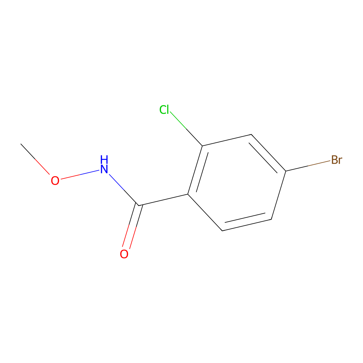 4-bromo-2-chloro-N-methoxybenzamide molecular structure, CAS 1371391-85-3