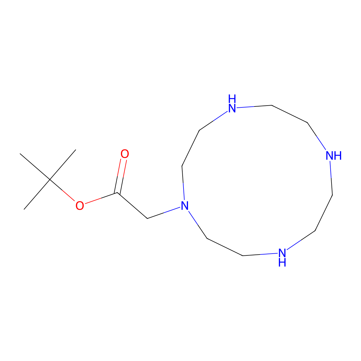tert-Butyl (1,4,7,10-tetraazacyclododecan-1-yl)acetate molecular structure, CAS 137145-75-6