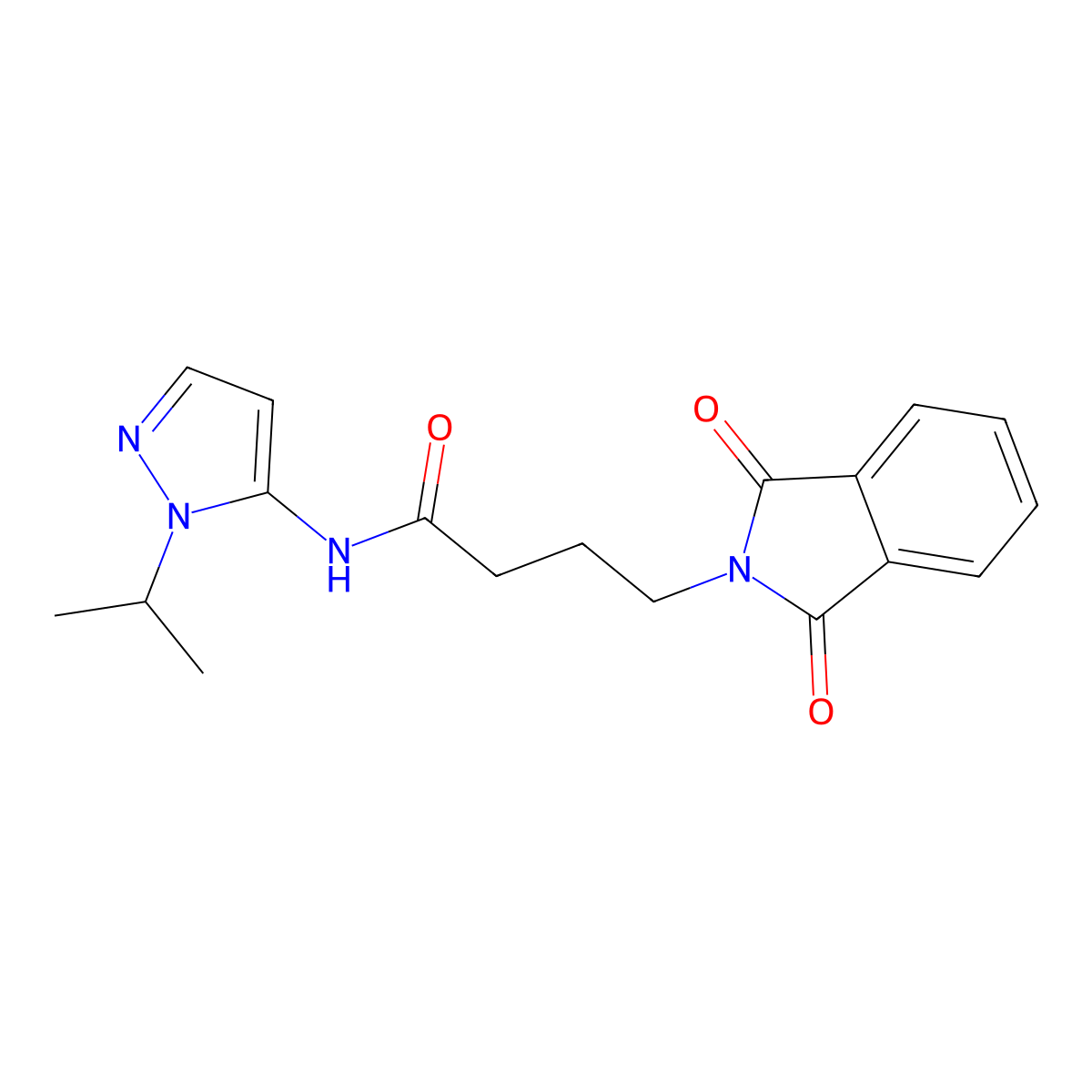 4-(1,3-dioxoisoindolin-2-yl)-N-(1-isopropyl-1H-pyrazol-5-yl)butanamide molecular structure, CAS 1371461-33-4